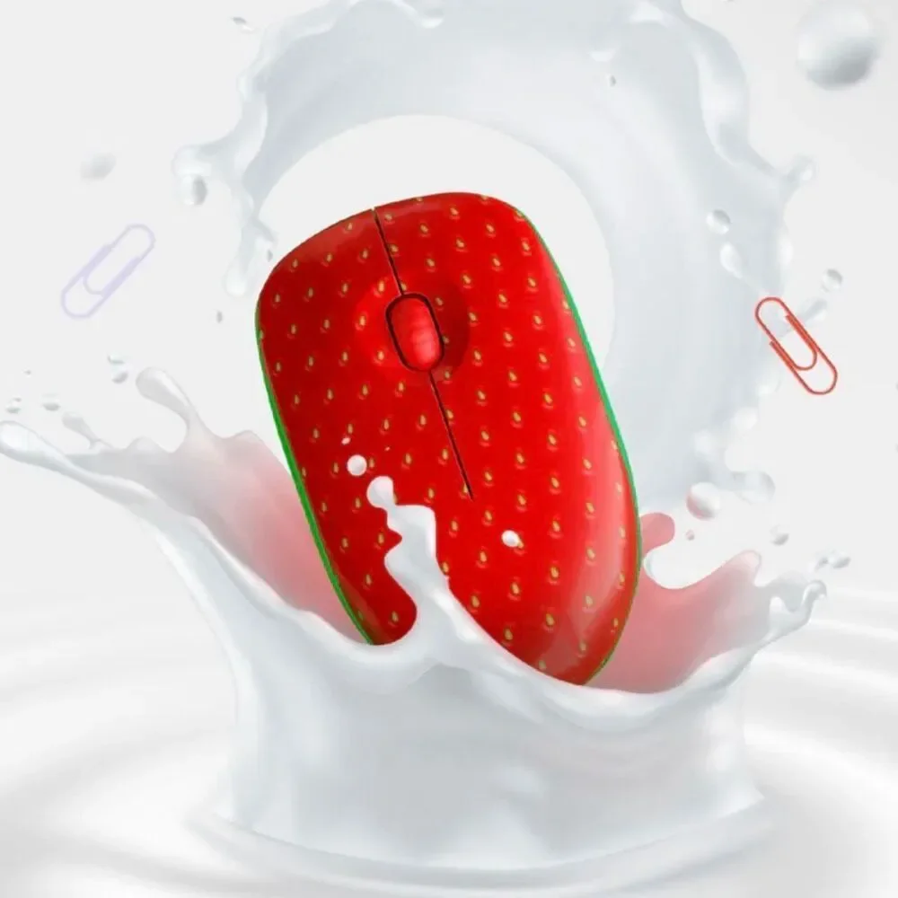 Wireless “Very Berry” Computer Mouse Strawberry Red Green Color Cute Playful Kaw